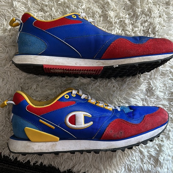 A pair of Champion shoes. Size 12 in men’s. Red, blue, white and yellow - Picture 2 of 3